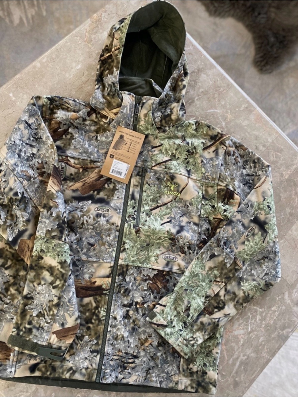 KINGS Men's Wind-Defender Pro Fleece Jacket Camouflage Design